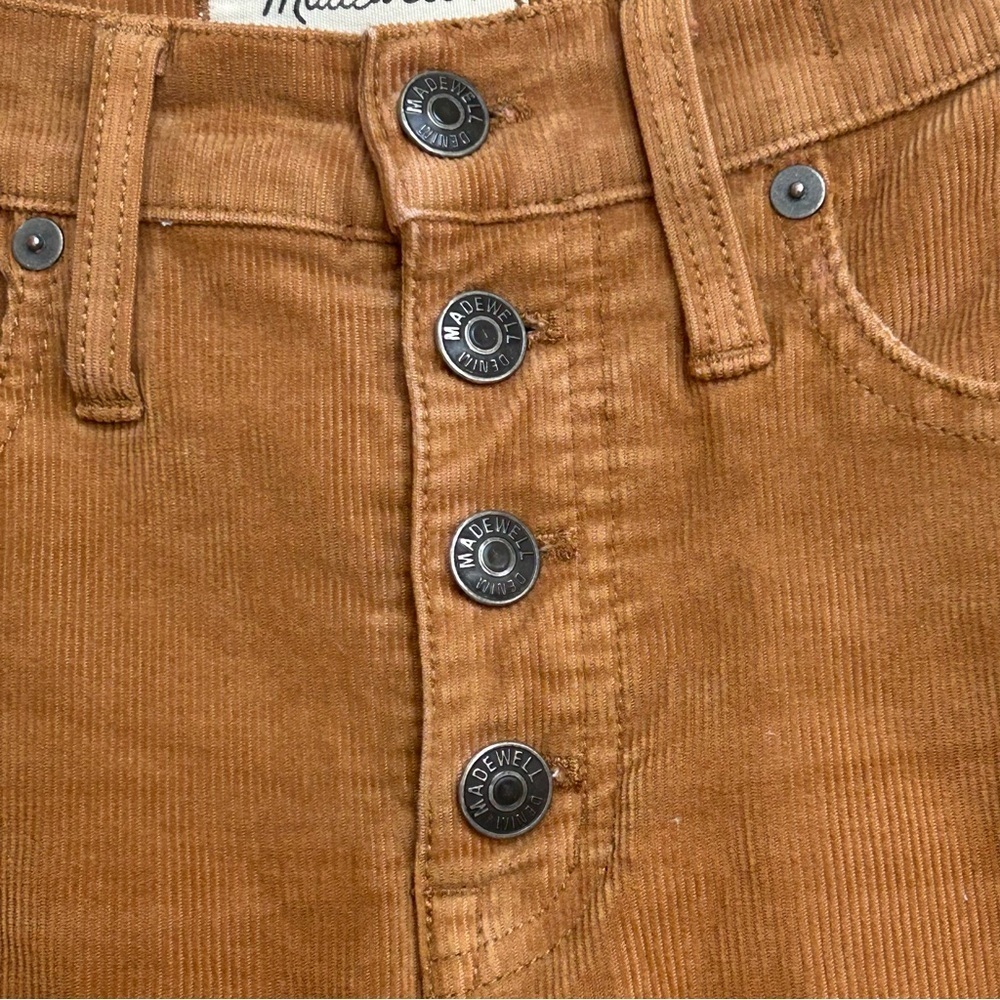 Madewell Women’s Cali Demi-Boot Corduroy Cropped Button Fly Pants Brown 23 - Picture 4 of 10